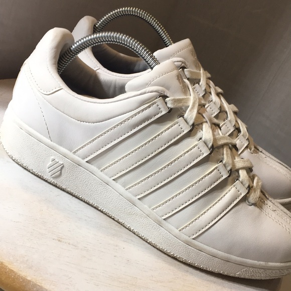 K Swiss shoe white on white leather ladies lace size 10. - Picture 7 of 9